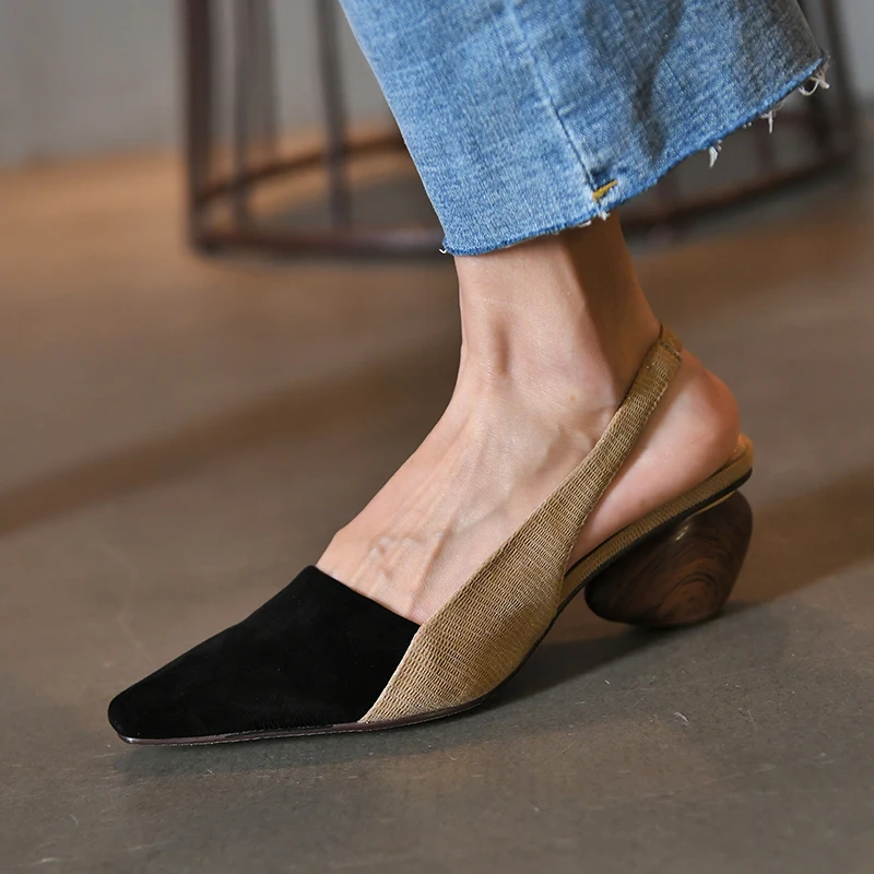 Pointed Toe Strange Heels Sheepsuede Patchwork Pumps Elegant Mullers Women Slip On Outwear Simple Shoes Size 43 Women Sandal
Pointed Toe Strange Heels Sheepsuede Patchwork Pumps Elegant Mullers Women Slip On Outwear Simple Shoes Size 43 Women Sandal