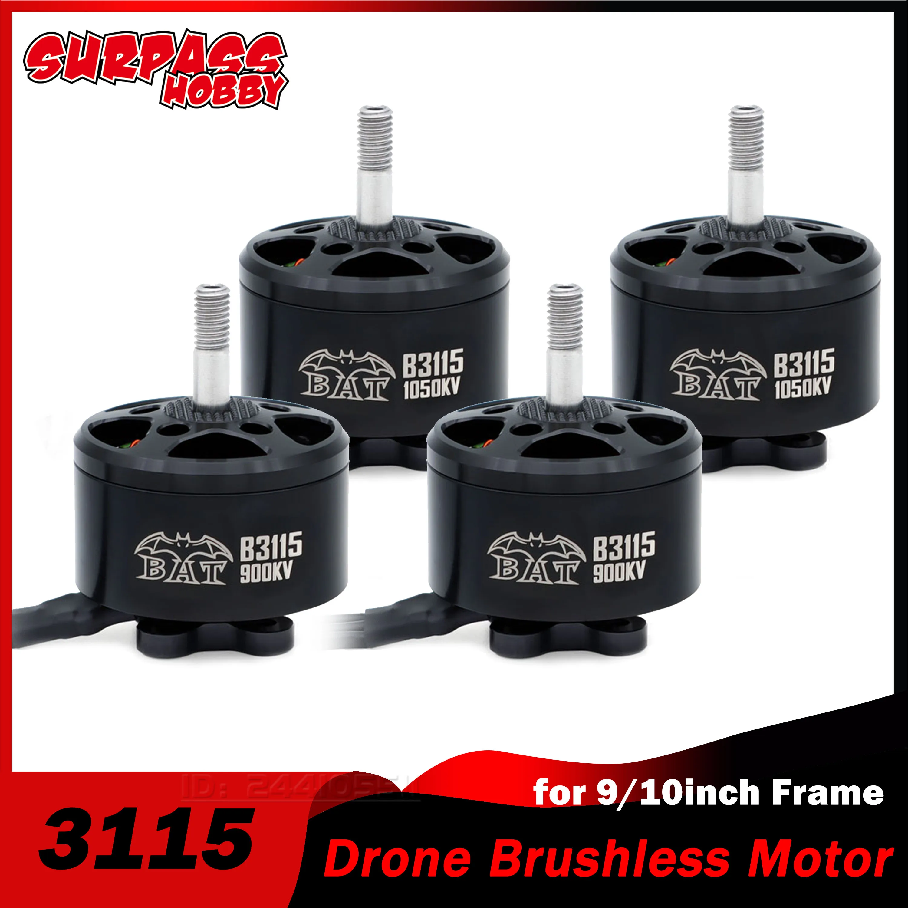 4PCS Surpass Hobby 3115 900K/1050KV Outrunner Brushless Motor for RC FPV Racing Drone Multirotor Mark4 9/10in Frame APEX X-Class
4PCS Surpass Hobby 3115 900K/1050KV Outrunner Brushless Motor for RC FPV Racing Drone Multirotor Mark4 9/10in Frame APEX X-Class