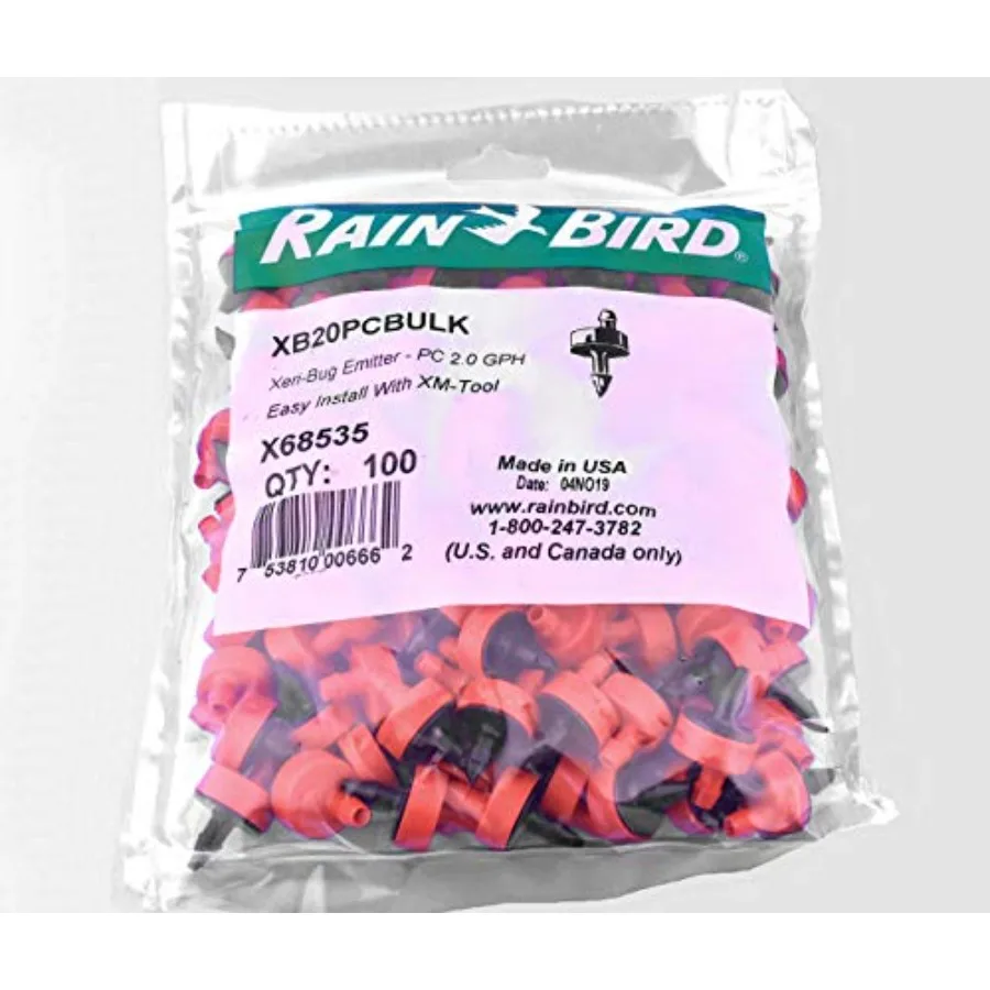 Rainbird XB20PC 2.0 GPH Drip Irrigation Emitters with Free Installation Tool for Garden Use Black Durable and Leak-Resistant De
Rainbird XB20PC 2.0 GPH Drip Irrigation Emitters with Free Installation Tool for Garden Use Black Durable and Leak-Resistant De