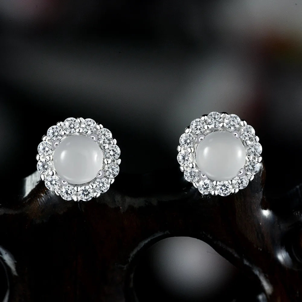 New Ice Transparent Round White Foam 5mm Simple 925 Silver Chalcedony Earrings for Women's Wedding Jewelry
New Ice Transparent Round White Foam 5mm Simple 925 Silver Chalcedony Earrings for Women's Wedding Jewelry