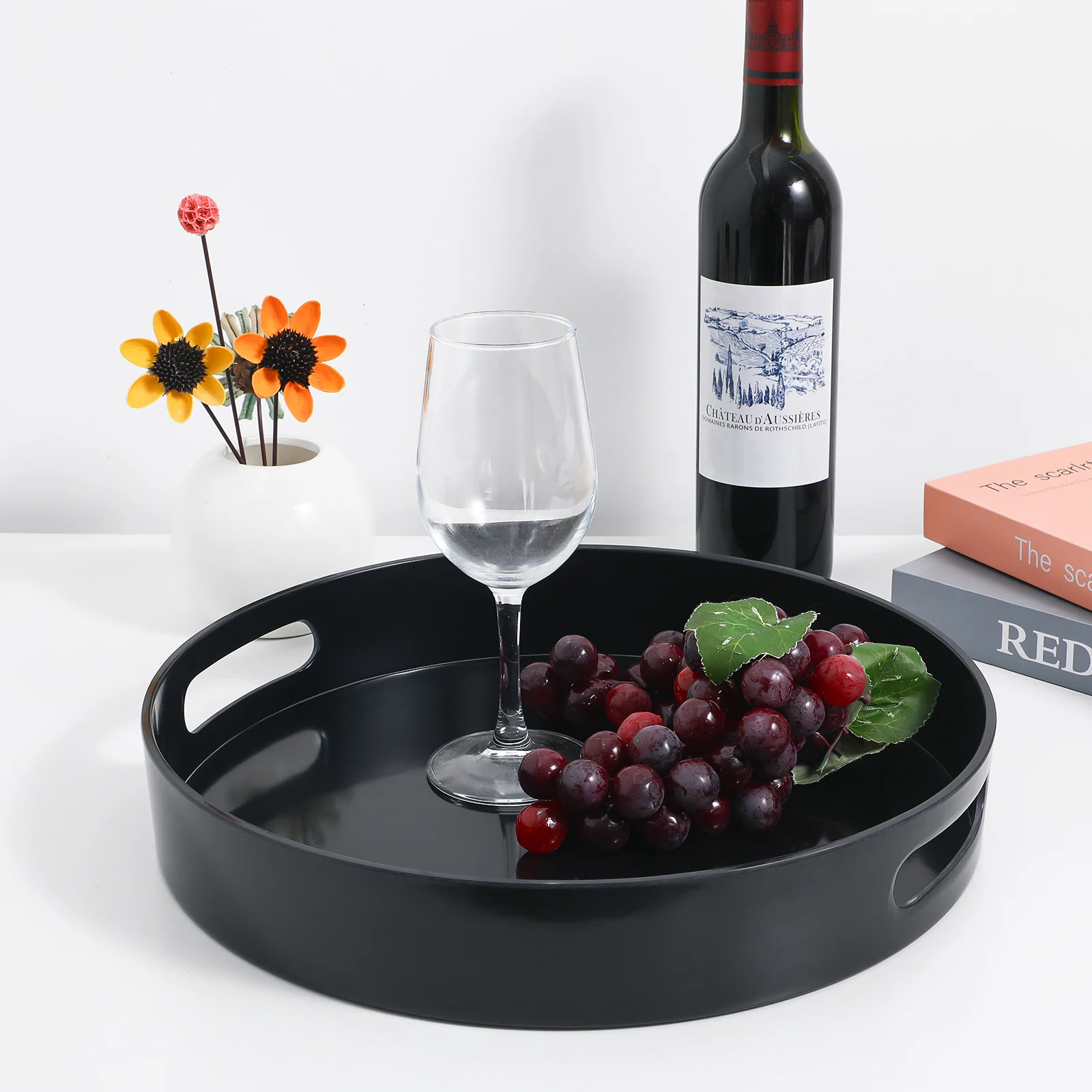 Sturdy Round Serving Tray With Handles Coffee Table Decorative Storage Tray For Tea Jewelry Display Home Decor Plastic
Sturdy Round Serving Tray With Handles Coffee Table Decorative Storage Tray For Tea Jewelry Display Home Decor Plastic