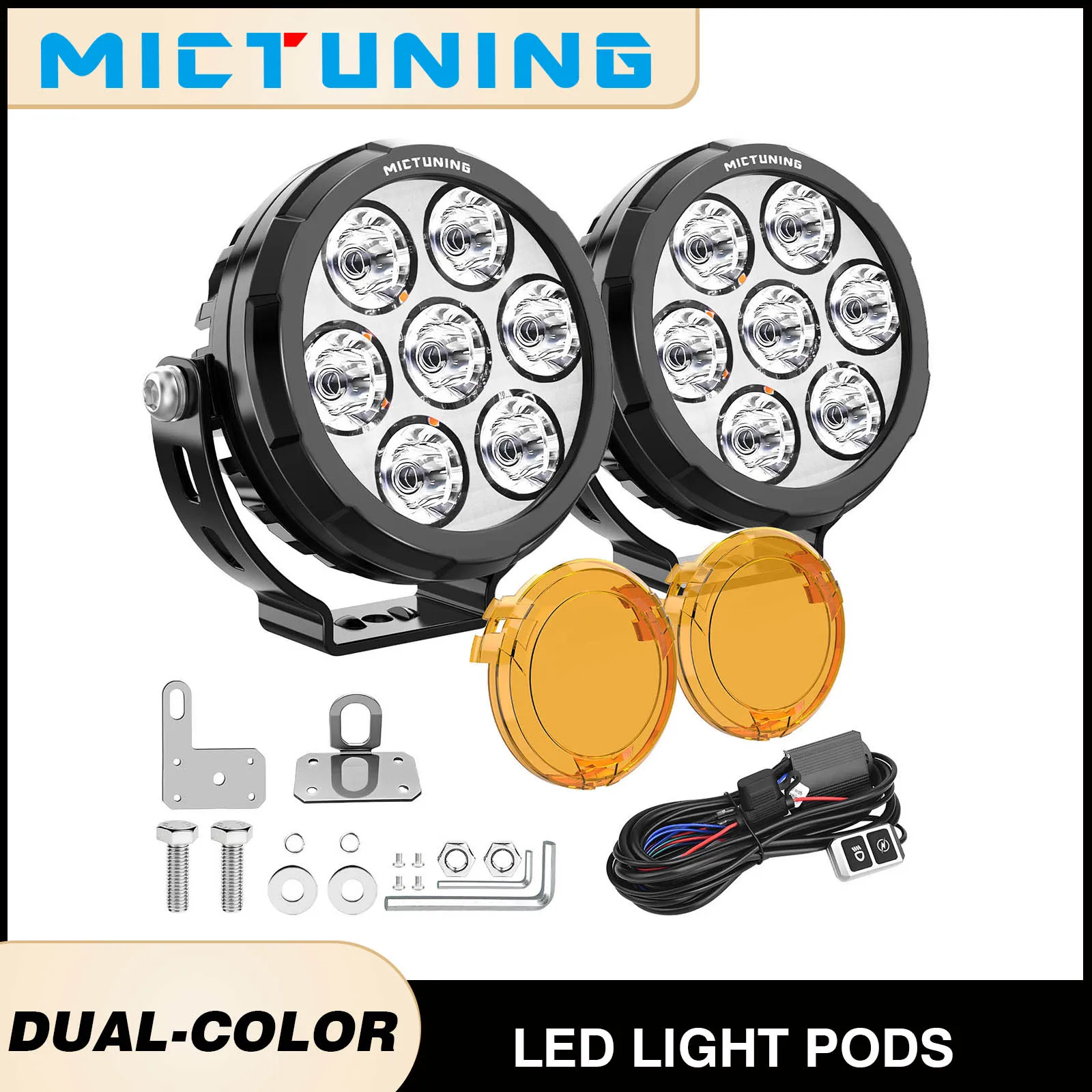 MICTUNING 4.5 Inch Motorcycle LED Driving Pods Light, 120W 13650LM Fog Light Offroad Work Spotlight,IP68 Waterproof Rating
MICTUNING 4.5 Inch Motorcycle LED Driving Pods Light, 120W 13650LM Fog Light Offroad Work Spotlight,IP68 Waterproof Rating