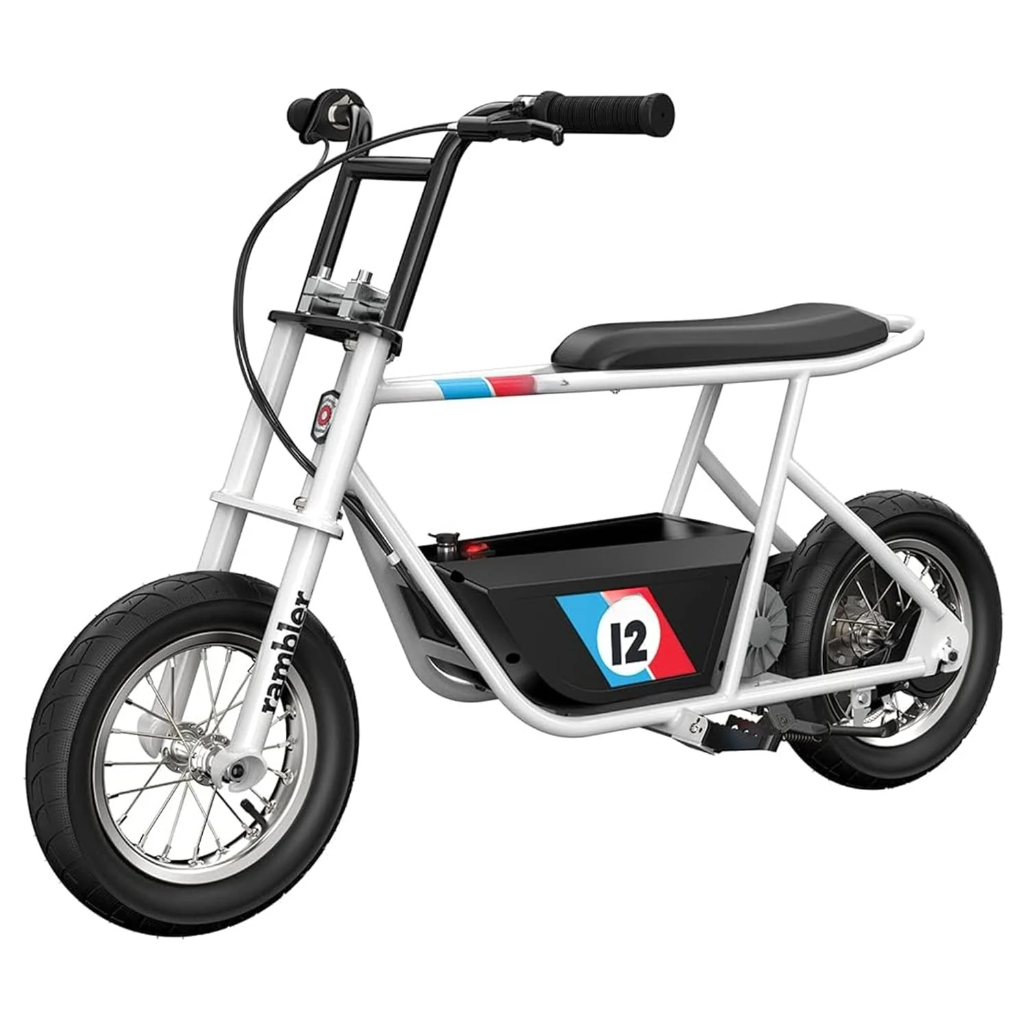 Rambler 12 Electric Minibike for Ages 13+, 24V Retro Style up to 14 Mph, Wide 12" Air-Filled Tires, High-Torque Custom Build
Rambler 12 Electric Minibike for Ages 13+, 24V Retro Style up to 14 Mph, Wide 12" Air-Filled Tires, High-Torque Custom Build