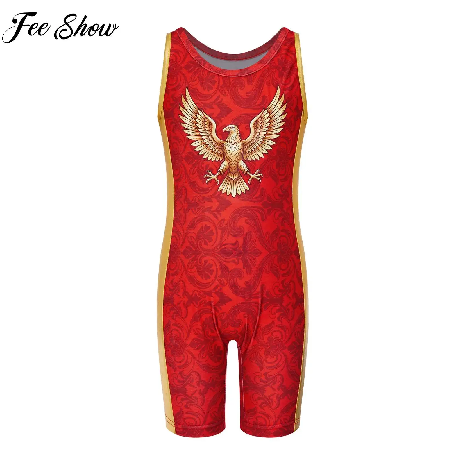 Kids Sports Wrestling Singlet Metallic Gloss Patchwork Sleeveless Thigh Length Jumpsuit Stretchy for Workout Gymnastics
Kids Sports Wrestling Singlet Metallic Gloss Patchwork Sleeveless Thigh Length Jumpsuit Stretchy for Workout Gymnastics