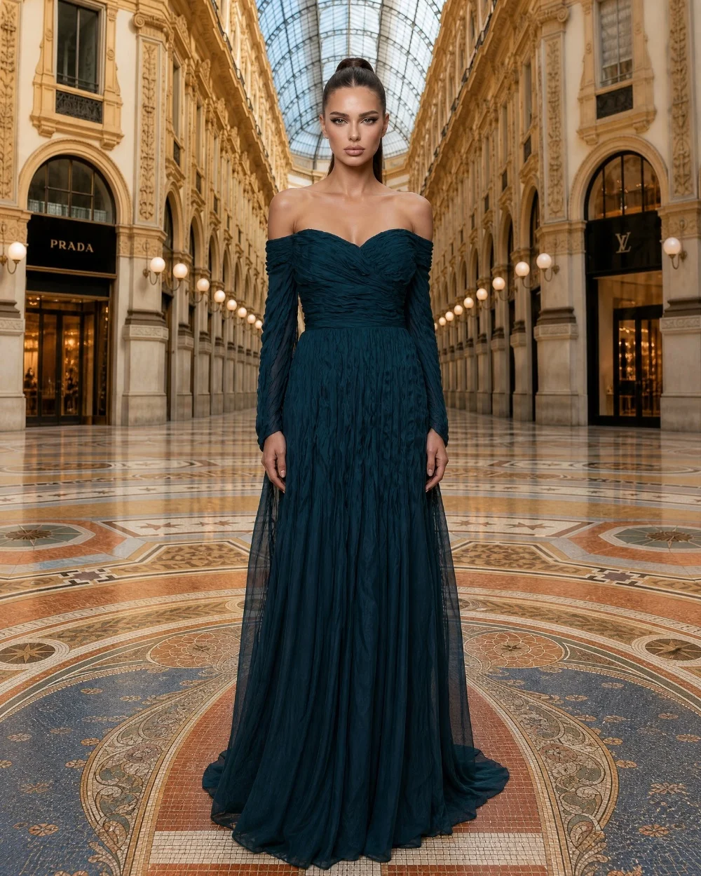 Customized Modern Style Sizes Available Tulle Pleat Ruched A-line Off-the-shoulder Floor-Length Evening Dresses for Woman Sexy
Customized Modern Style Sizes Available Tulle Pleat Ruched A-line Off-the-shoulder Floor-Length Evening Dresses for Woman Sexy