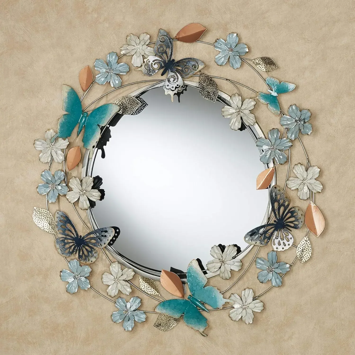 Decorative Mirrors,Butterflies and Florals Wall Mirror - Metal, Copper - Dimensional Round Design for Bedroom,Home Decor
Decorative Mirrors,Butterflies and Florals Wall Mirror - Metal, Copper - Dimensional Round Design for Bedroom,Home Decor