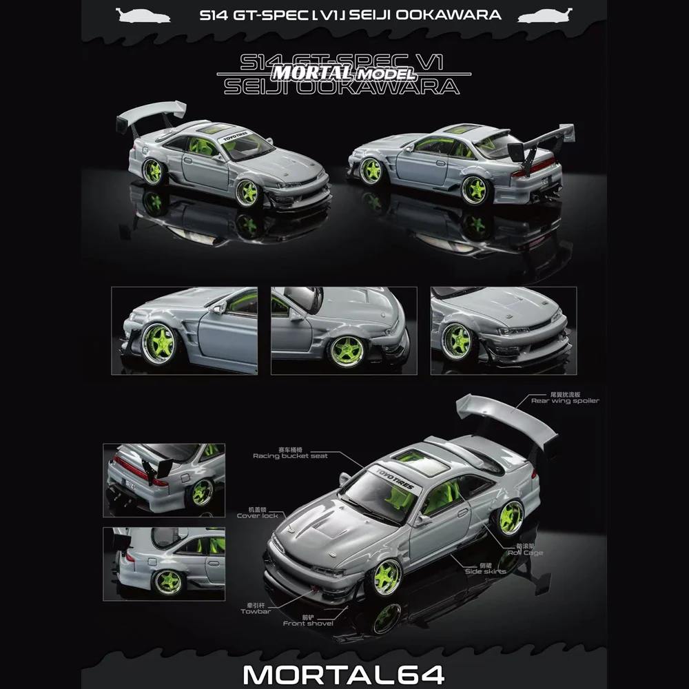 MORTAL 1/64 Silvia S14 GT-SPEC V1 Alloy Diecast Car Model, JDM Drift Racing Replica Miniature Collectible Gift
MORTAL 1/64 Silvia S14 GT-SPEC V1 Alloy Diecast Car Model, JDM Drift Racing Replica Miniature Collectible Gift