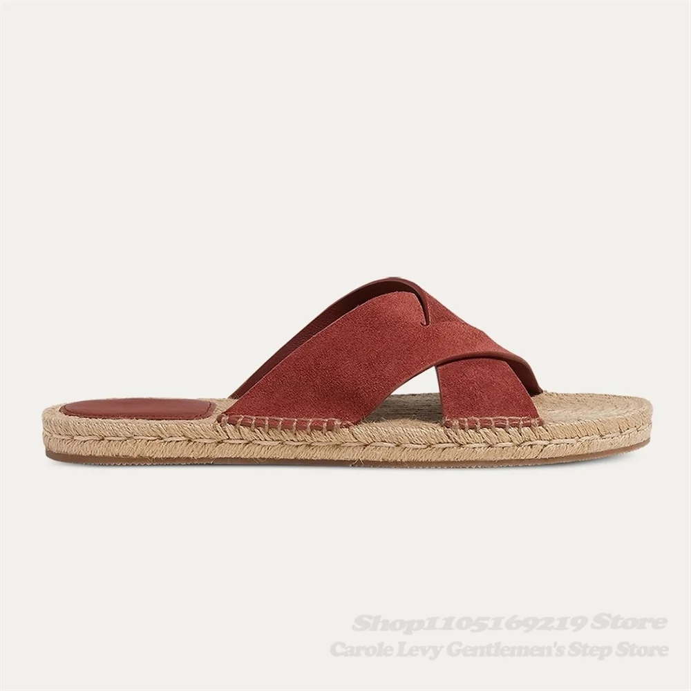 2026 Summer Summer New Outdoor Casual Leather Cross Cool Slippers Men Round Toe Slip On Straw Weaving Sole Beach Comfort Mules
2026 Summer Summer New Outdoor Casual Leather Cross Cool Slippers Men Round Toe Slip On Straw Weaving Sole Beach Comfort Mules