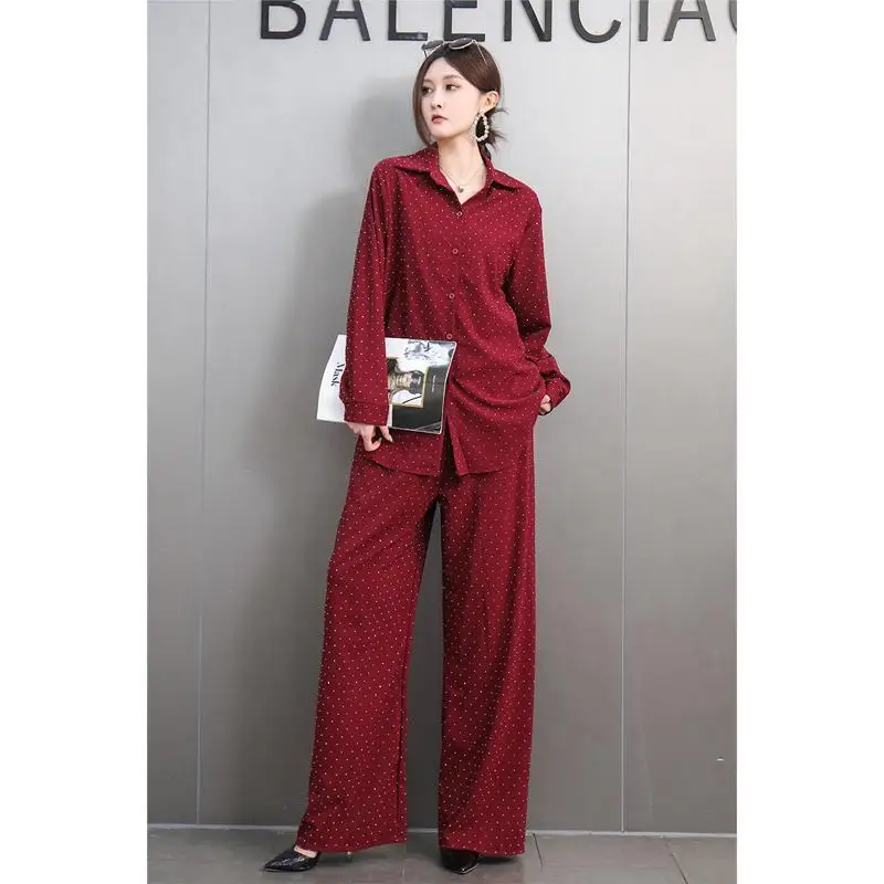 Fashion Starry Sky Design Hot Diamond Shirt Wide Leg Pants 2025 Spring New Loose Two Piece Set For Women спортивный костюм женск
Fashion Starry Sky Design Hot Diamond Shirt Wide Leg Pants 2025 Spring New Loose Two Piece Set For Women спортивный костюм женск
