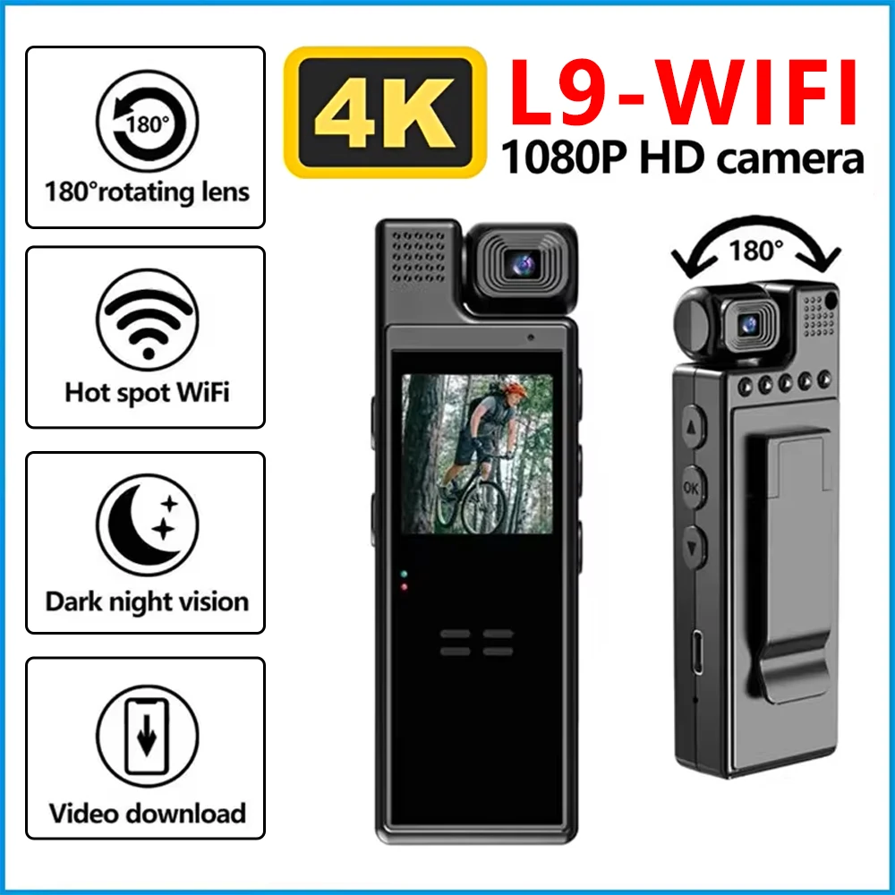 Задняя клипса для мини-экшн-камеры L9 WIFI HD 180 ° Вращающаяся ИК-камера ночного видения, спортивная камера, портативный видеорегистратор для водителя велосипеда
Задняя клипса для мини-экшн-камеры L9 WIFI HD 180 ° Вращающаяся ИК-камера ночного видения, спортивная камера, портативный видеорегистратор для водителя велосипеда