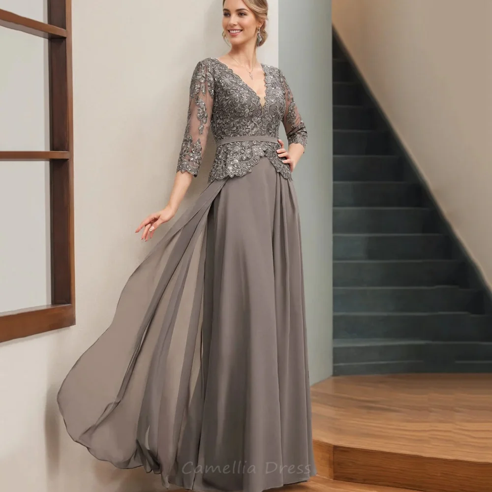 Customized Elegant Vintage Dress Formal Occasion Chiffon Lace A Line Wedding Party Gowns V Neck Mother Dresses For Bride
Customized Elegant Vintage Dress Formal Occasion Chiffon Lace A Line Wedding Party Gowns V Neck Mother Dresses For Bride