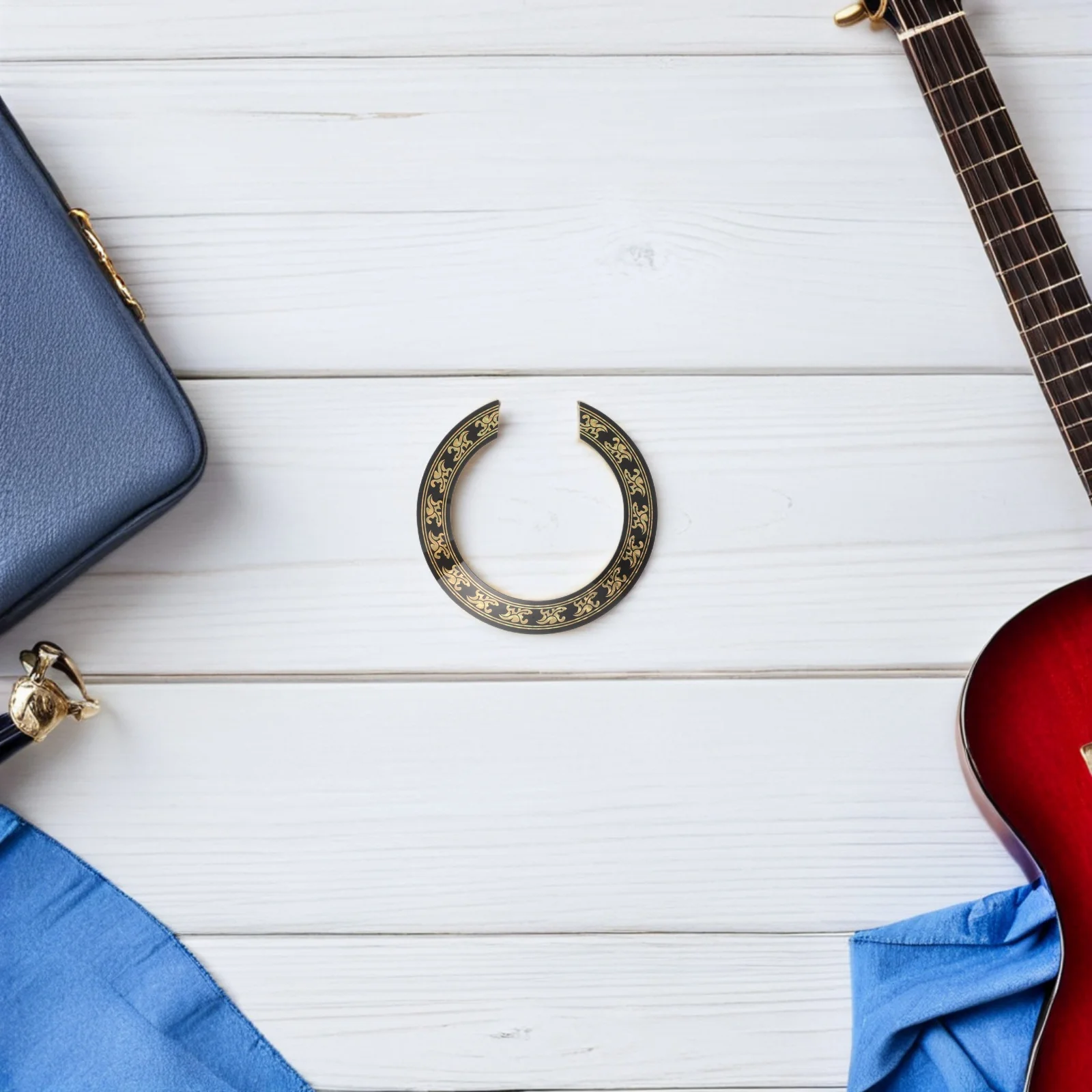 Gold Finish 3D Soundhole Inlay Sticker 105Mm for Acoustic Guitar - Smooth Surface Anti-Slip Decorative Round Cover - Stylish
Gold Finish 3D Soundhole Inlay Sticker 105Mm for Acoustic Guitar - Smooth Surface Anti-Slip Decorative Round Cover - Stylish