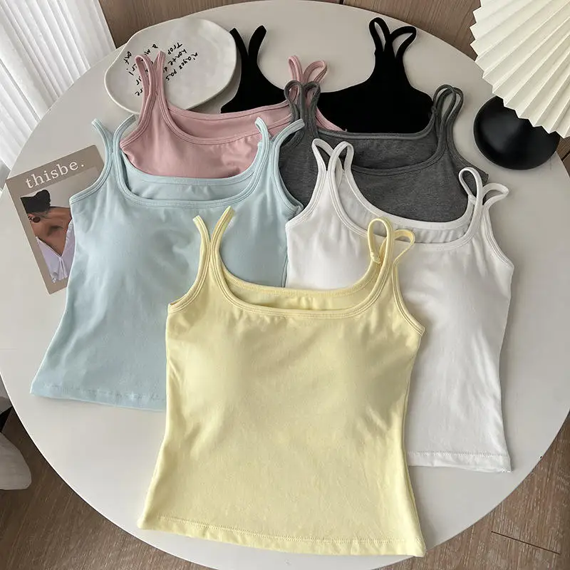 Женский облегающий топ-майка Dopne Strap Vest с подкладкой, для ношения как под одеждой, так и поверх, модная повседневная одежда на все сезоны.
Женский облегающий топ-майка Dopne Strap Vest с подкладкой, для ношения как под одеждой, так и поверх, модная повседневная одежда на все сезоны.