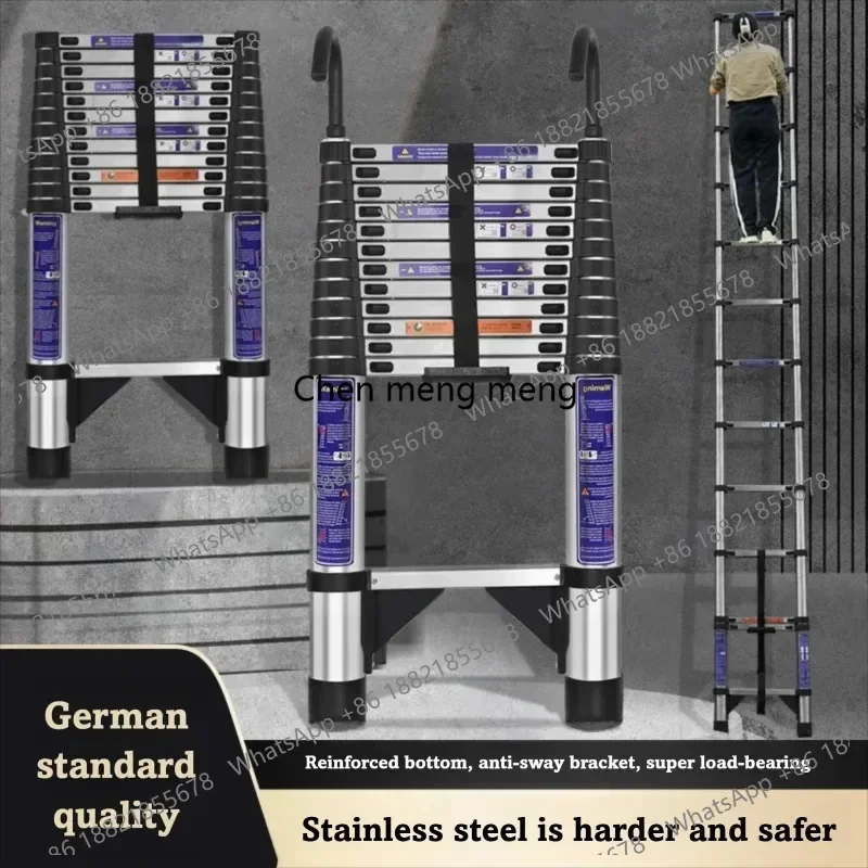 Новая телескопическая лестница из нержавеющей стали без крюков и с алюминиевой конструкцией, подходит для инженерных работ и домашнего использования.
Новая телескопическая лестница из нержавеющей стали без крюков и с алюминиевой конструкцией, подходит для инженерных работ и домашнего использования.