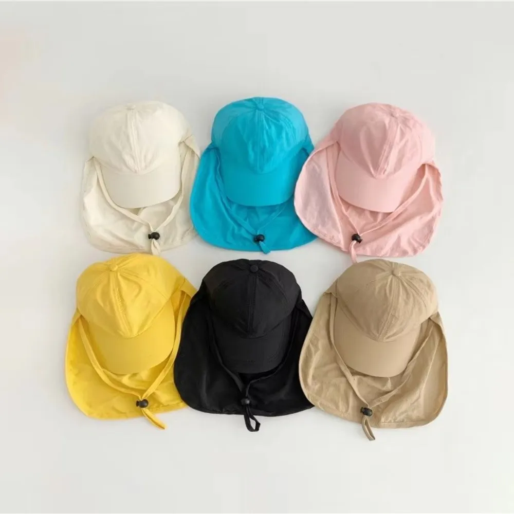 Thin Quick Drying Summer Sun Hat Adjustable with Shawl Beach Hat Neck Protection Cover Solid Color Baseball Cap for 2 to 7 Y
Thin Quick Drying Summer Sun Hat Adjustable with Shawl Beach Hat Neck Protection Cover Solid Color Baseball Cap for 2 to 7 Y