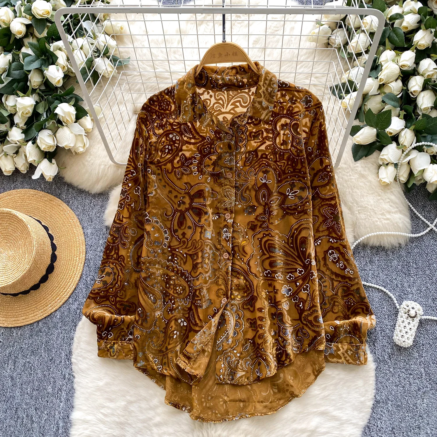 Pile Coating Mesh Shirt for Women Spring High End Casual Loose Light Luxury Coats Single Breasted Slim-looking Long Sleeve Tops
Pile Coating Mesh Shirt for Women Spring High End Casual Loose Light Luxury Coats Single Breasted Slim-looking Long Sleeve Tops