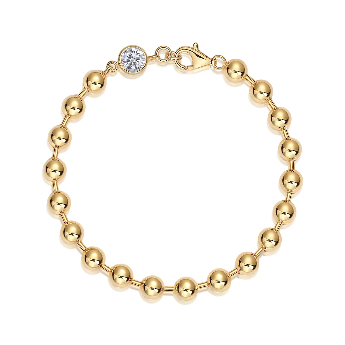 925 Sterling Silver 1 Carat Beaded Chain Bracelet 19cm Fixed Length Gold Tone Round Bead Link for Women Elegant Daily Wear Gift
925 Sterling Silver 1 Carat Beaded Chain Bracelet 19cm Fixed Length Gold Tone Round Bead Link for Women Elegant Daily Wear Gift