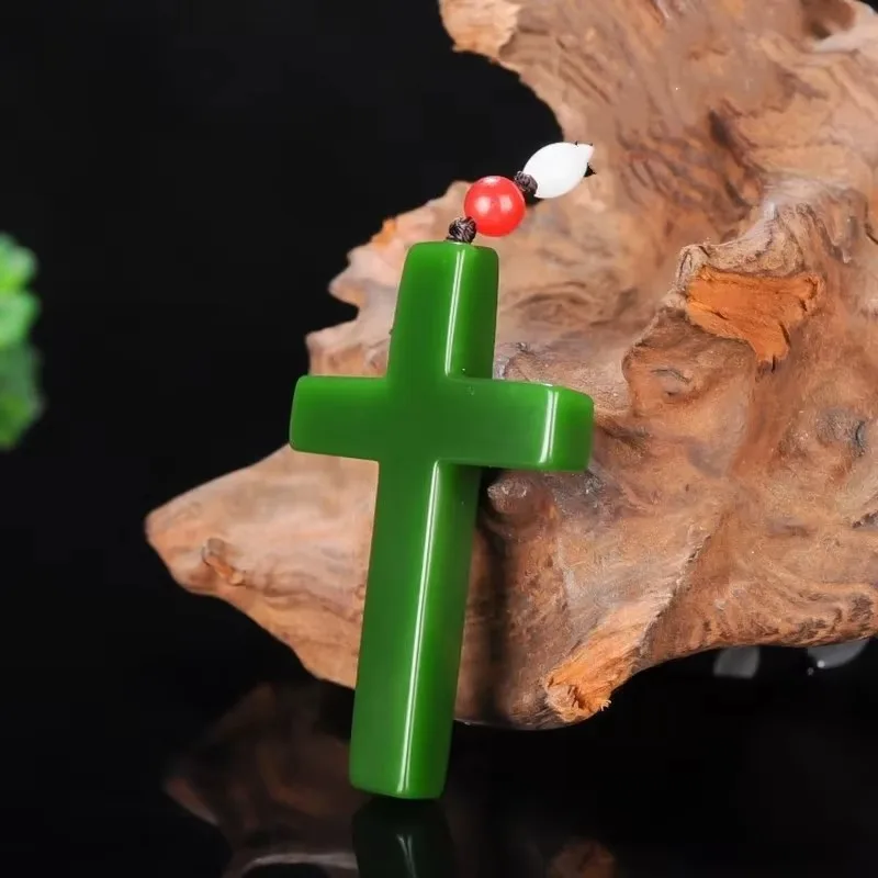 Natural Green Jade Hand Carved Cross Pendant Fashion Boutique Jewelry Men's and Women's Jesus Cross Necklace Gift Accessories
Natural Green Jade Hand Carved Cross Pendant Fashion Boutique Jewelry Men's and Women's Jesus Cross Necklace Gift Accessories