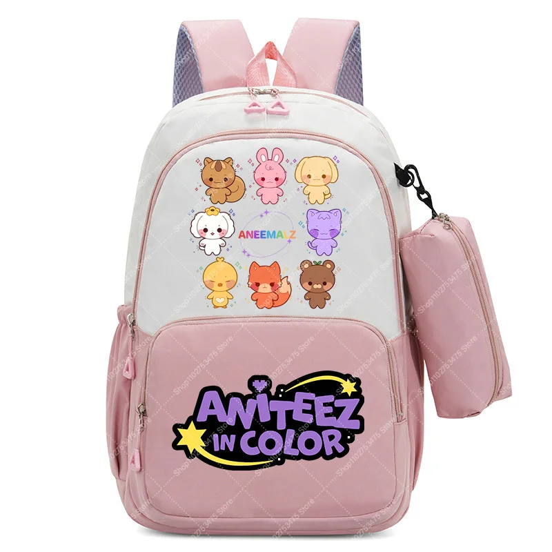 2PCS Cartoon Schoolbag with Cute Pencil Bag Accessories ATEEZS ANITEEZS Anime Backpack Kpop Style Pattern Print Book Bags Gifts
2PCS Cartoon Schoolbag with Cute Pencil Bag Accessories ATEEZS ANITEEZS Anime Backpack Kpop Style Pattern Print Book Bags Gifts