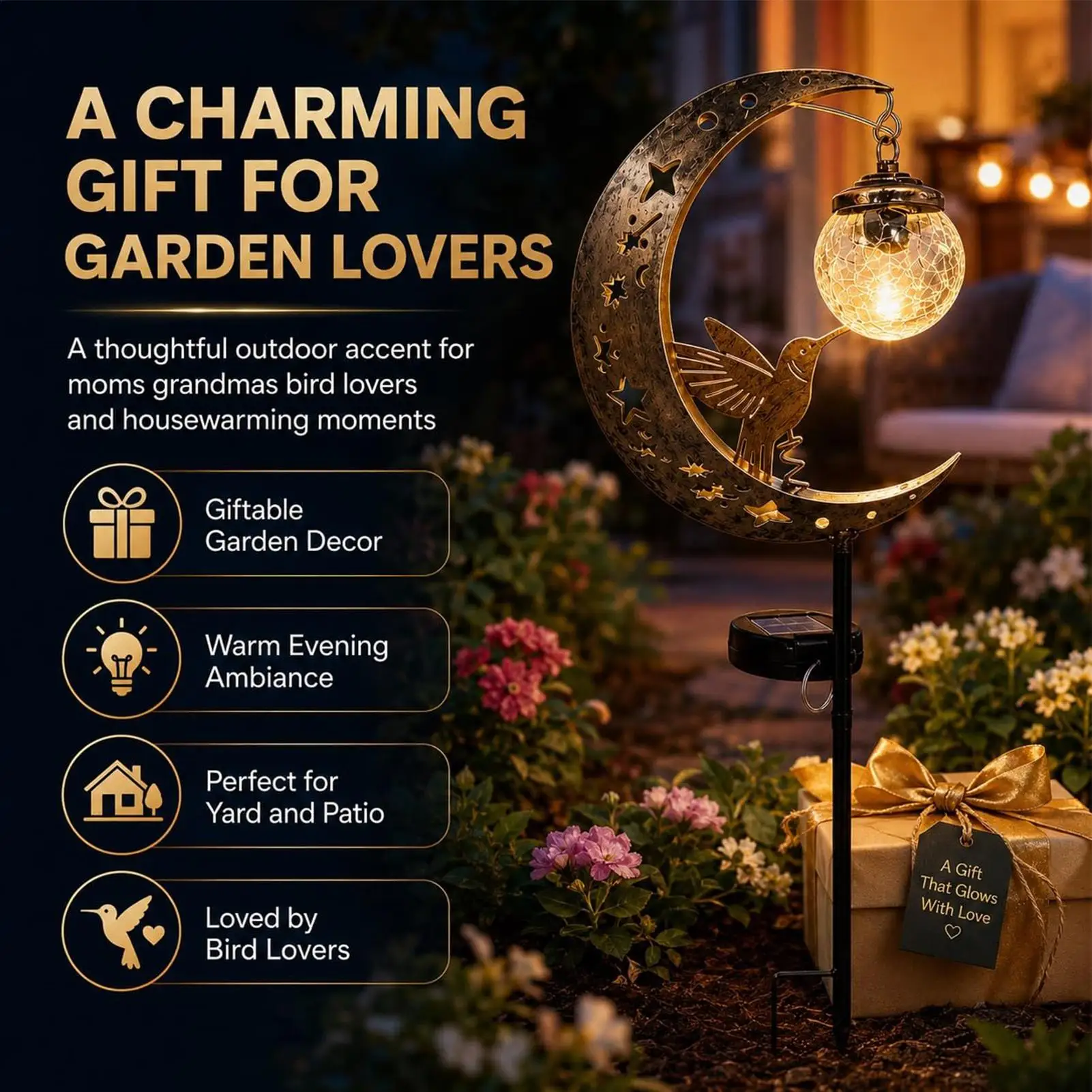 Solar Stakes Lights For Outside Hummingbird Moon Stake Lighting Solar Pathway Lights For Garden Patio Lawn Yard Porch Deck
Solar Stakes Lights For Outside Hummingbird Moon Stake Lighting Solar Pathway Lights For Garden Patio Lawn Yard Porch Deck