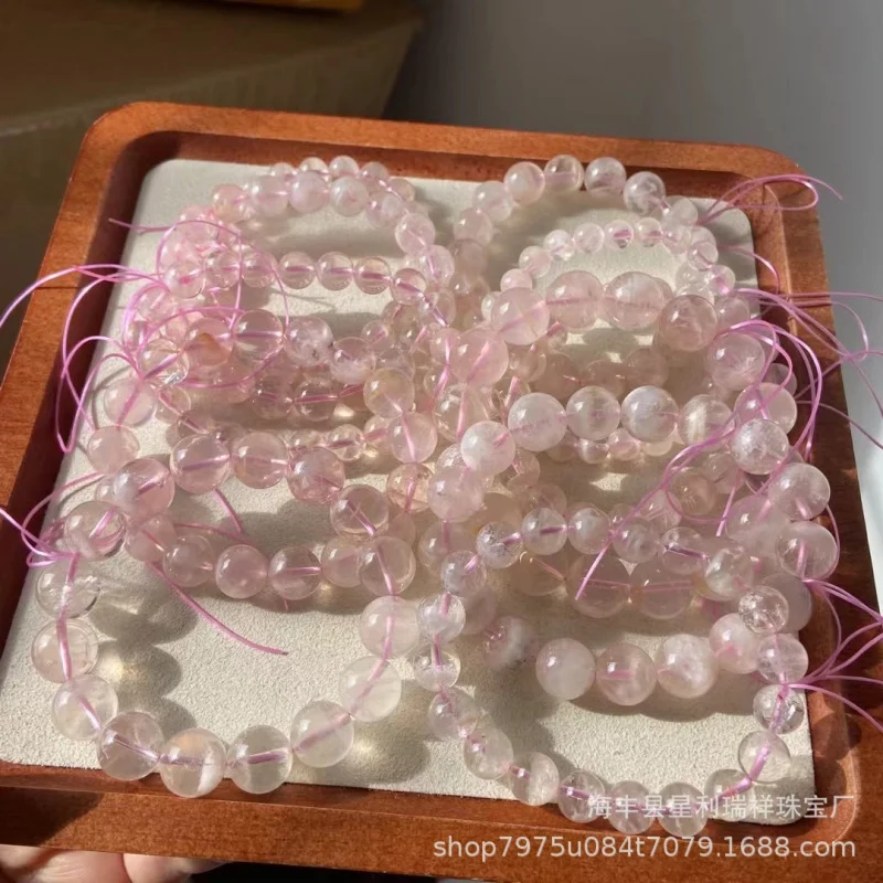 Natural Snowflake Ghost Round Bead Pink Floating Flower Single Circle Bracelet
Natural Snowflake Ghost Round Bead Pink Floating Flower Single Circle Bracelet