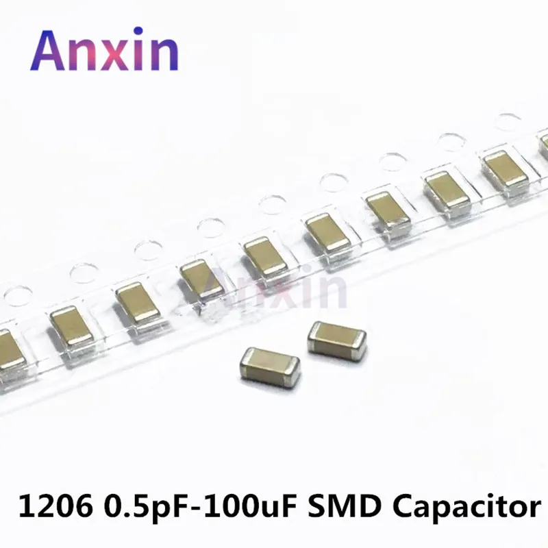 100PCS 1206 SMD Chip Multilayer Ceramic Capacitor 0.5pF - 100uF 100pF 1nF 10nF 100nF 0.1uF 1uF 2.2uF 4.7uF 1 
100PCS 1206 SMD Chip Multilayer Ceramic Capacitor 0.5pF - 100uF 100pF 1nF 10nF 100nF 0.1uF 1uF 2.2uF 4.7uF 1