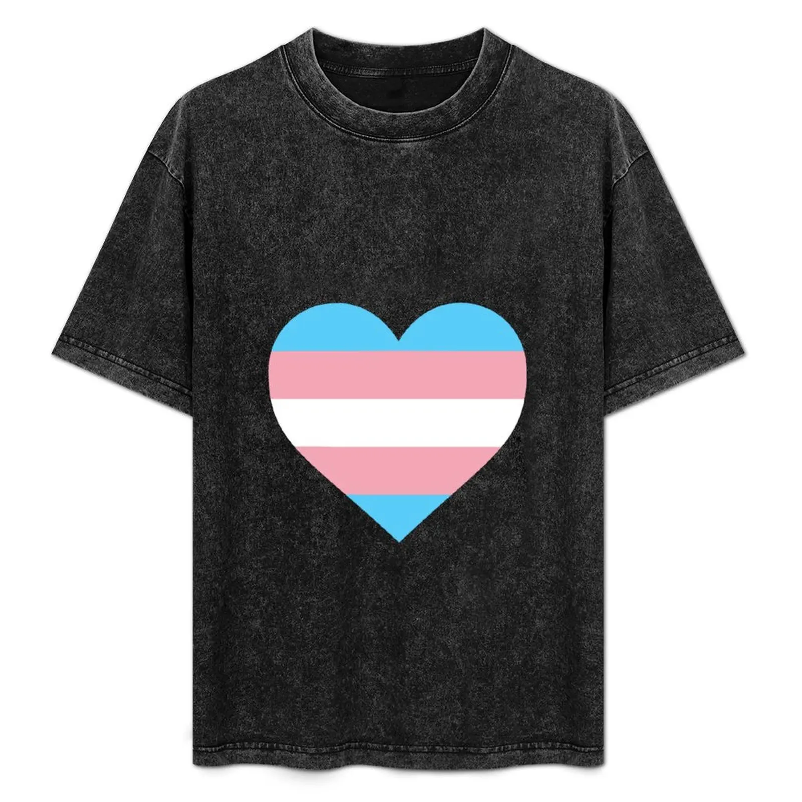 TRANS PRIDE FLAG - HEART SHAPE T-Shirt Simple Print Design T-Shirt
TRANS PRIDE FLAG - HEART SHAPE T-Shirt Simple Print Design T-Shirt