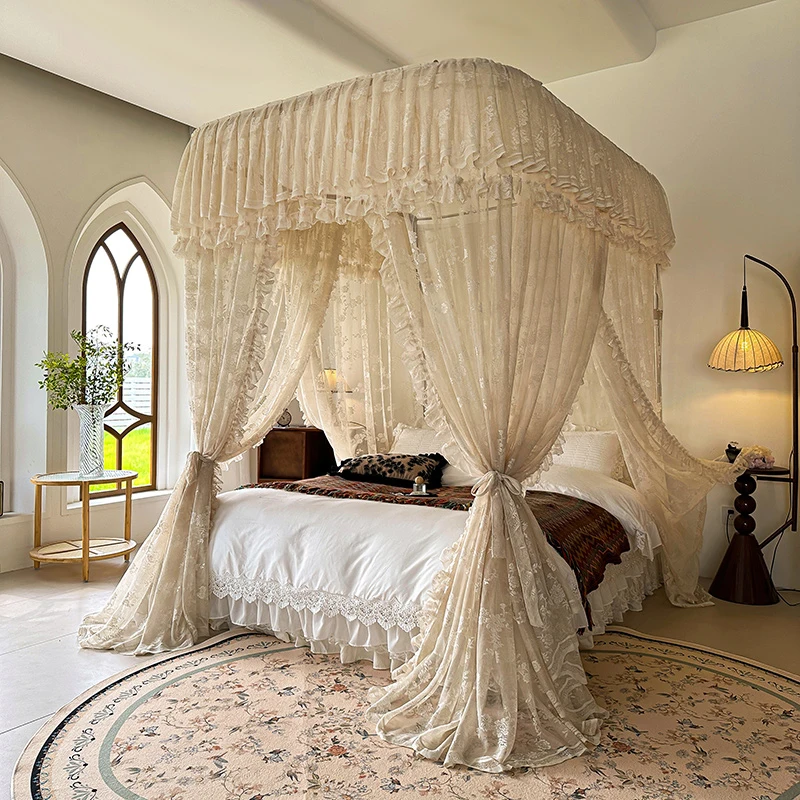 2025 new French lace u-rail mosquito net household bedroom three doors princess windbed mantle floor bracket
2025 new French lace u-rail mosquito net household bedroom three doors princess windbed mantle floor bracket