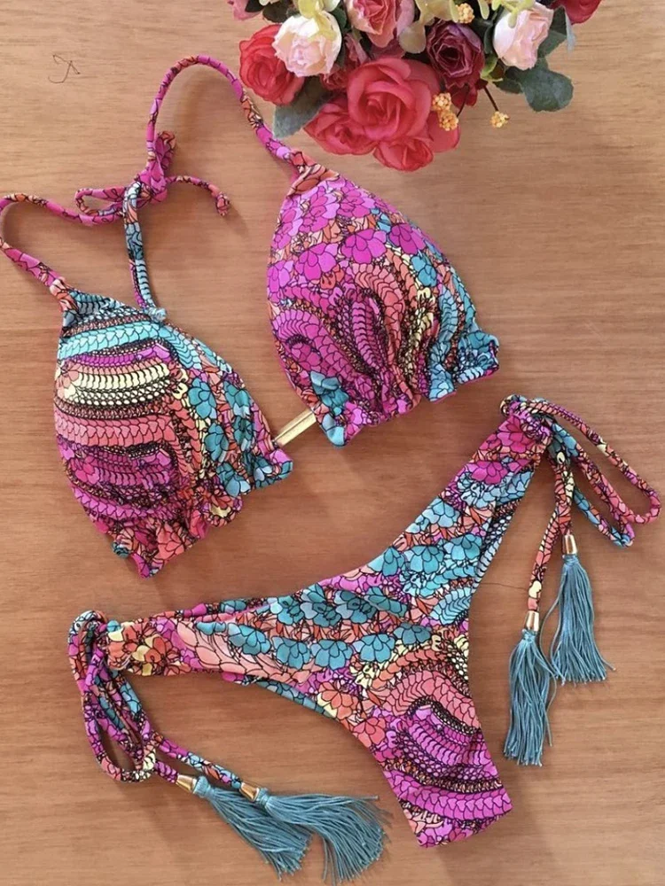 New Sexy Bikini Floral Print Swimwear String Bikini Set Push Up Swimsuit Bikinis Women Biquini Beach Bathing Suit Women
New Sexy Bikini Floral Print Swimwear String Bikini Set Push Up Swimsuit Bikinis Women Biquini Beach Bathing Suit Women