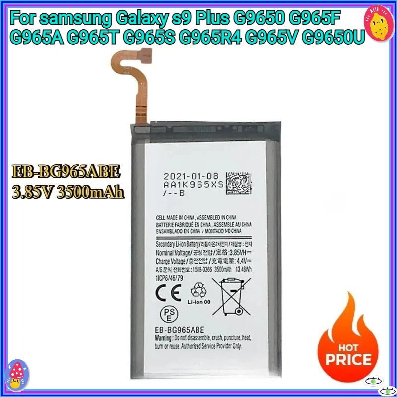 New High Capacity Battery For Samsung Galaxy S9 Plus G9650 G965F G965A G965T G965S G965R4 G965V G9650U EB-BG965ABE 3500mAh 
New High Capacity Battery For Samsung Galaxy S9 Plus G9650 G965F G965A G965T G965S G965R4 G965V G9650U EB-BG965ABE 3500mAh