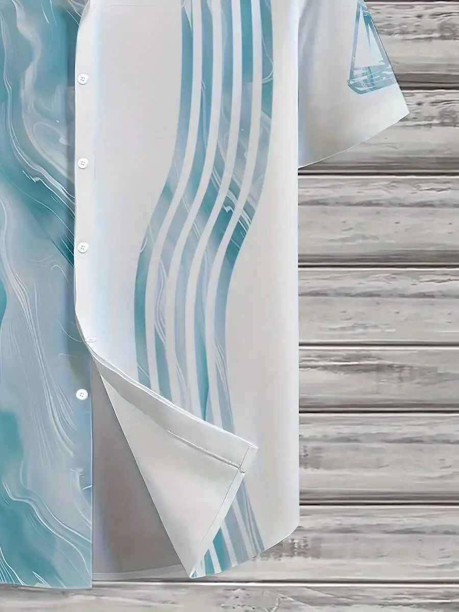 Ocean Wave 3D Print Mens Casual Summer Shirt With Soft Fabric For Beach Wear
Ocean Wave 3D Print Mens Casual Summer Shirt With Soft Fabric For Beach Wear