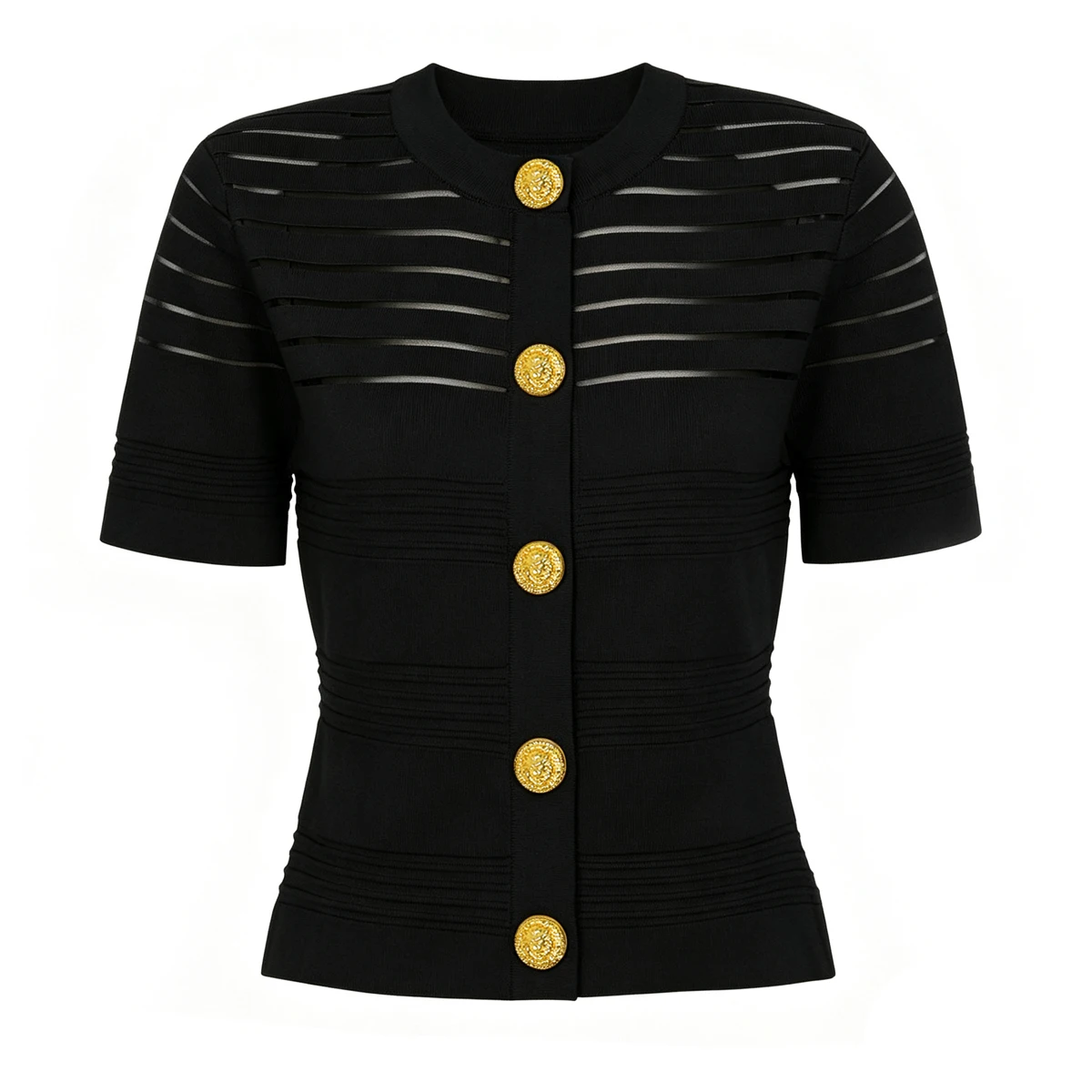 Summer Women's Clothing Elegant Slim Fit Striped Women's Tricolor Knitted Cardigan Short Sleeved Single Breasted See Through Top
Summer Women's Clothing Elegant Slim Fit Striped Women's Tricolor Knitted Cardigan Short Sleeved Single Breasted See Through Top