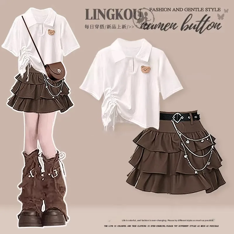 Summer College Style Women's Casual Slimming T-shirt with Sweet Korean Pleated Skirt Two-piece Set Breathable Cotton Blend
Summer College Style Women's Casual Slimming T-shirt with Sweet Korean Pleated Skirt Two-piece Set Breathable Cotton Blend