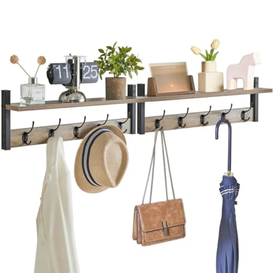 Coat Rack Wall Mount with Shelf 2 Pack 23.6" Coat Hooks Wall Mount Wall Hooks for Hanging Coat Hanger Wall Mount Hat Rack for W
Coat Rack Wall Mount with Shelf 2 Pack 23.6" Coat Hooks Wall Mount Wall Hooks for Hanging Coat Hanger Wall Mount Hat Rack for W