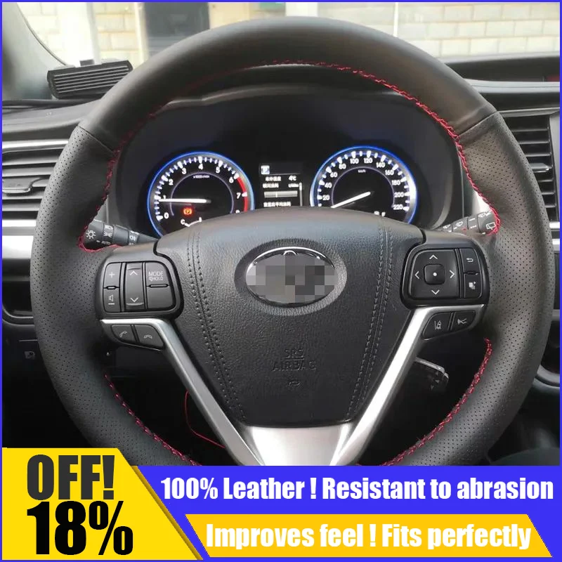 Leather Car Steering Wheel Cover Fit For Toyota Highlander Sienna Hand Sewing Custom Interior Diy Auto Car Accessories
Leather Car Steering Wheel Cover Fit For Toyota Highlander Sienna Hand Sewing Custom Interior Diy Auto Car Accessories