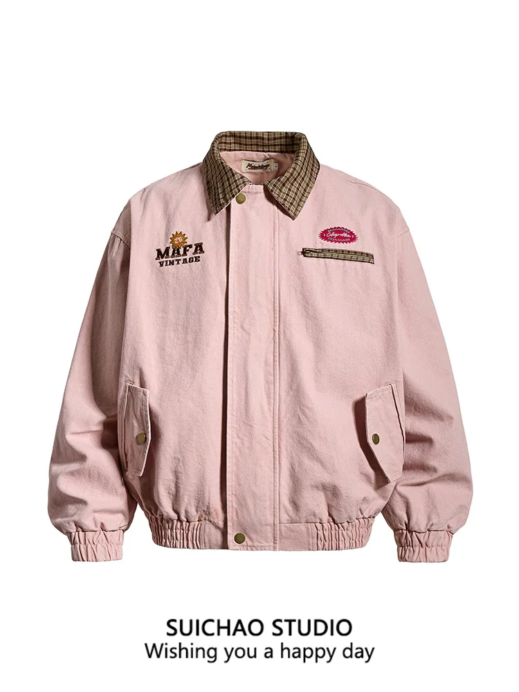 Suichao American Retro Sle Detroit Patchwork Color Blo Collar Jaet Men's Casual Loose Baseball orm Spring Season
Suichao American Retro Sle Detroit Patchwork Color Blo Collar Jaet Men's Casual Loose Baseball orm Spring Season