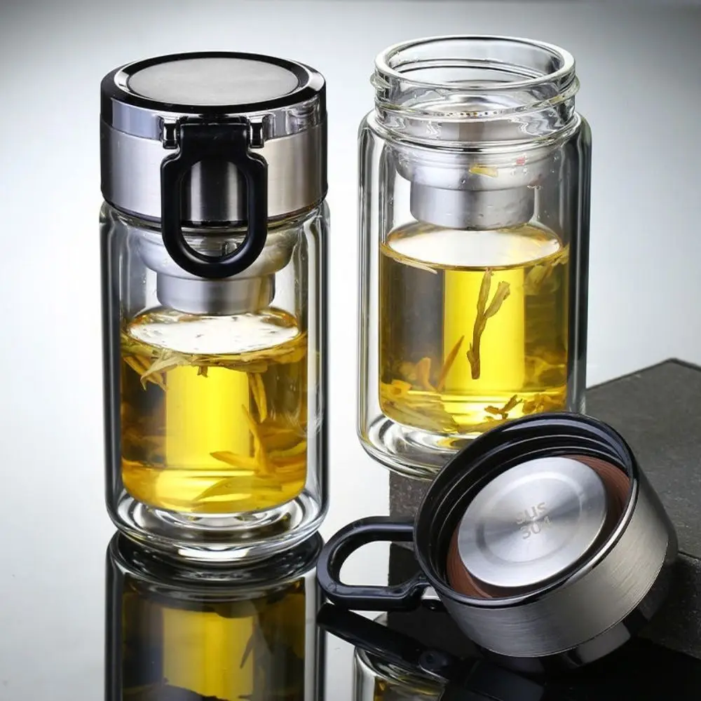 Commercial Double-Layer Glass Tea Cup with Filter 240/300ML Glass Water Bottle Stainless Lid Portable Glass Teapot Outdoor
Commercial Double-Layer Glass Tea Cup with Filter 240/300ML Glass Water Bottle Stainless Lid Portable Glass Teapot Outdoor