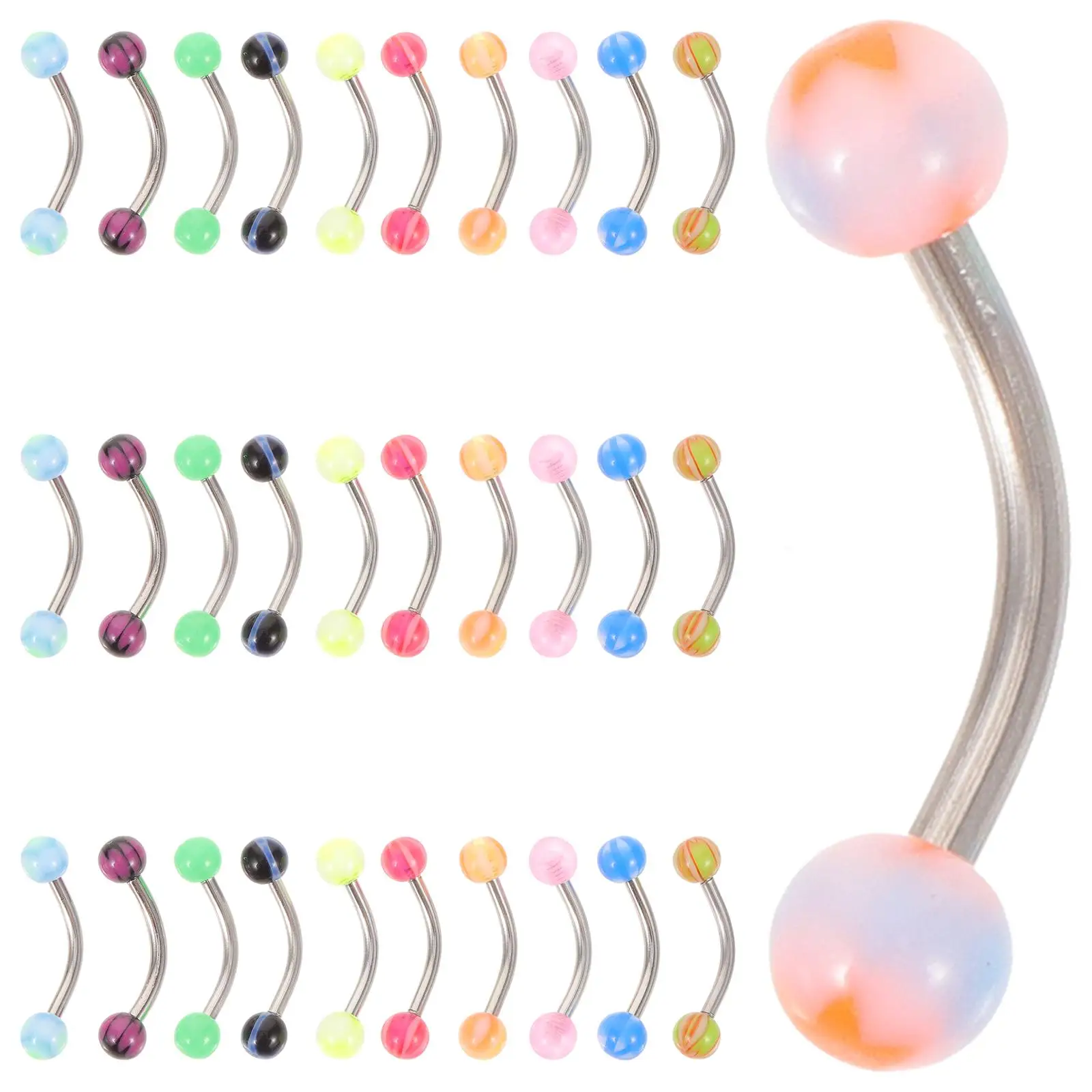 30 Pcs Eyebrow Ring Piercing Rings Jewelry Body Decorative Women 0-Piece Set Metal
30 Pcs Eyebrow Ring Piercing Rings Jewelry Body Decorative Women 0-Piece Set Metal