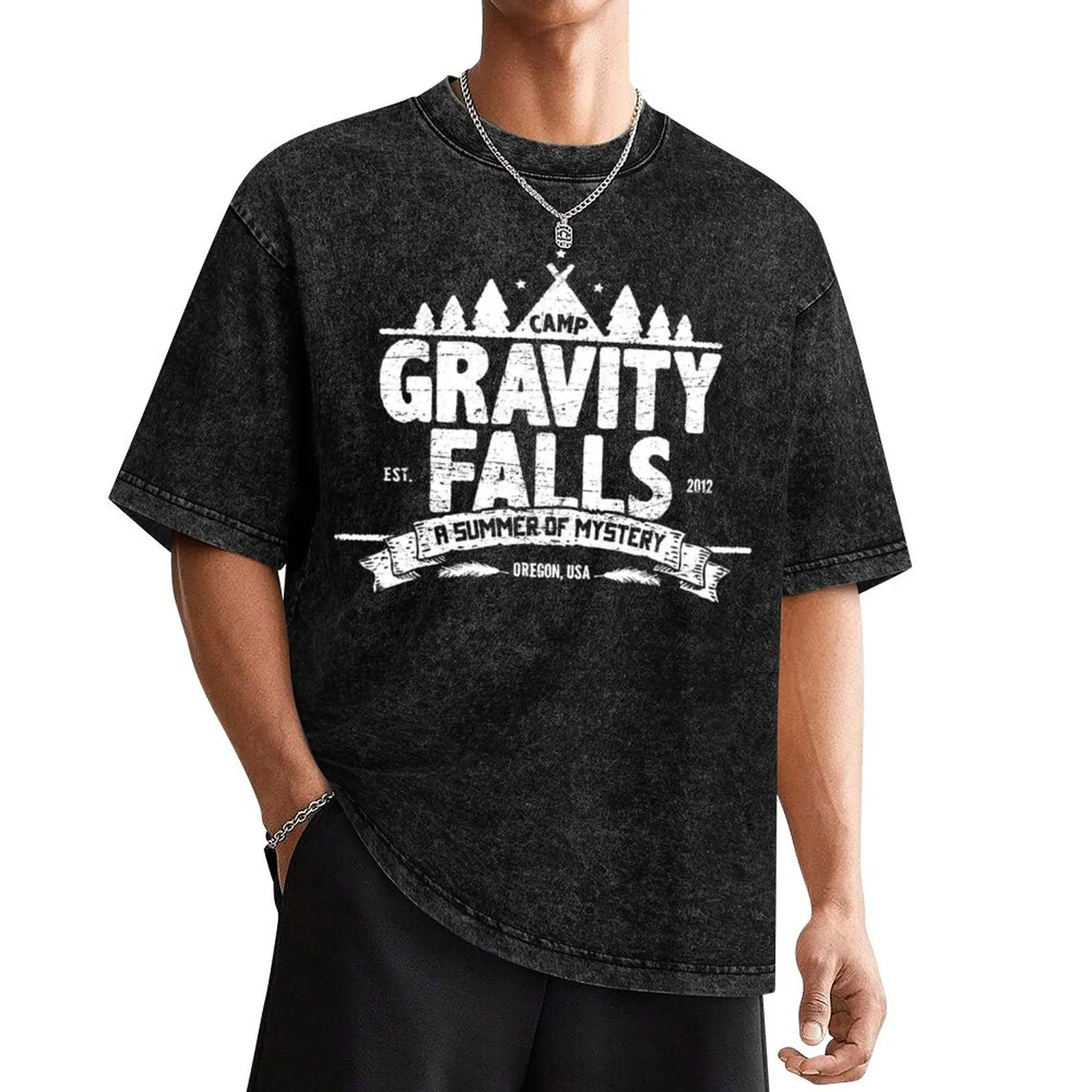 Camp Gravity Falls (worn look) T-Shirt Luxury man funny shirt cotton T-shirt men
Camp Gravity Falls (worn look) T-Shirt Luxury man funny shirt cotton T-shirt men