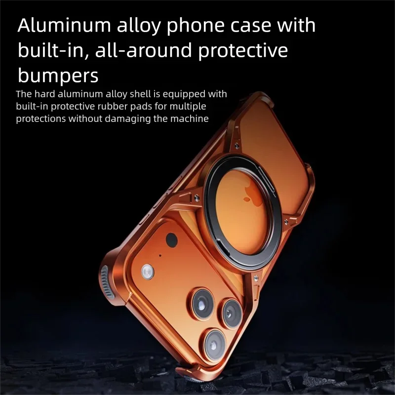 Metal Alloy Punk Frame Phone Case For iPhone 17 16 Pro Max 14 13 15 360 Rotating Bracket Magsafe Ring Magnet Stand Bumper Cover
Metal Alloy Punk Frame Phone Case For iPhone 17 16 Pro Max 14 13 15 360 Rotating Bracket Magsafe Ring Magnet Stand Bumper Cover