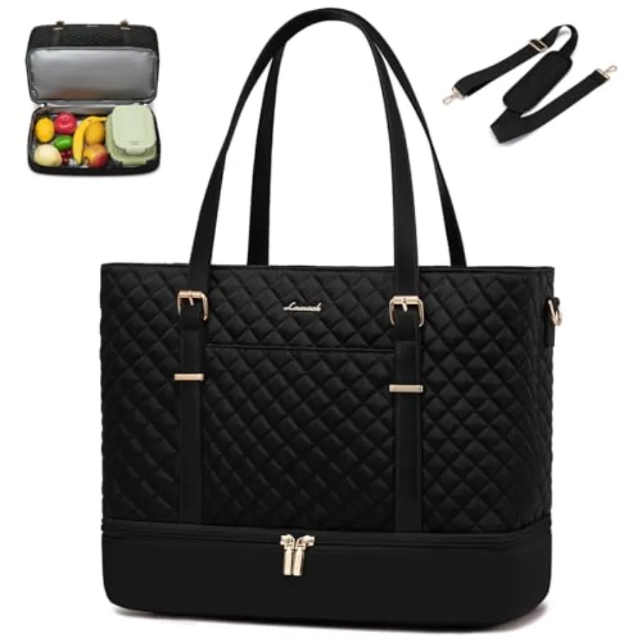 Lunch Tote Bag for Women, Laptop Work Bag With Lunch Compartment and Large Cup Holder, Lightweight Work Briefcase for Travel, B
Lunch Tote Bag for Women, Laptop Work Bag With Lunch Compartment and Large Cup Holder, Lightweight Work Briefcase for Travel, B
