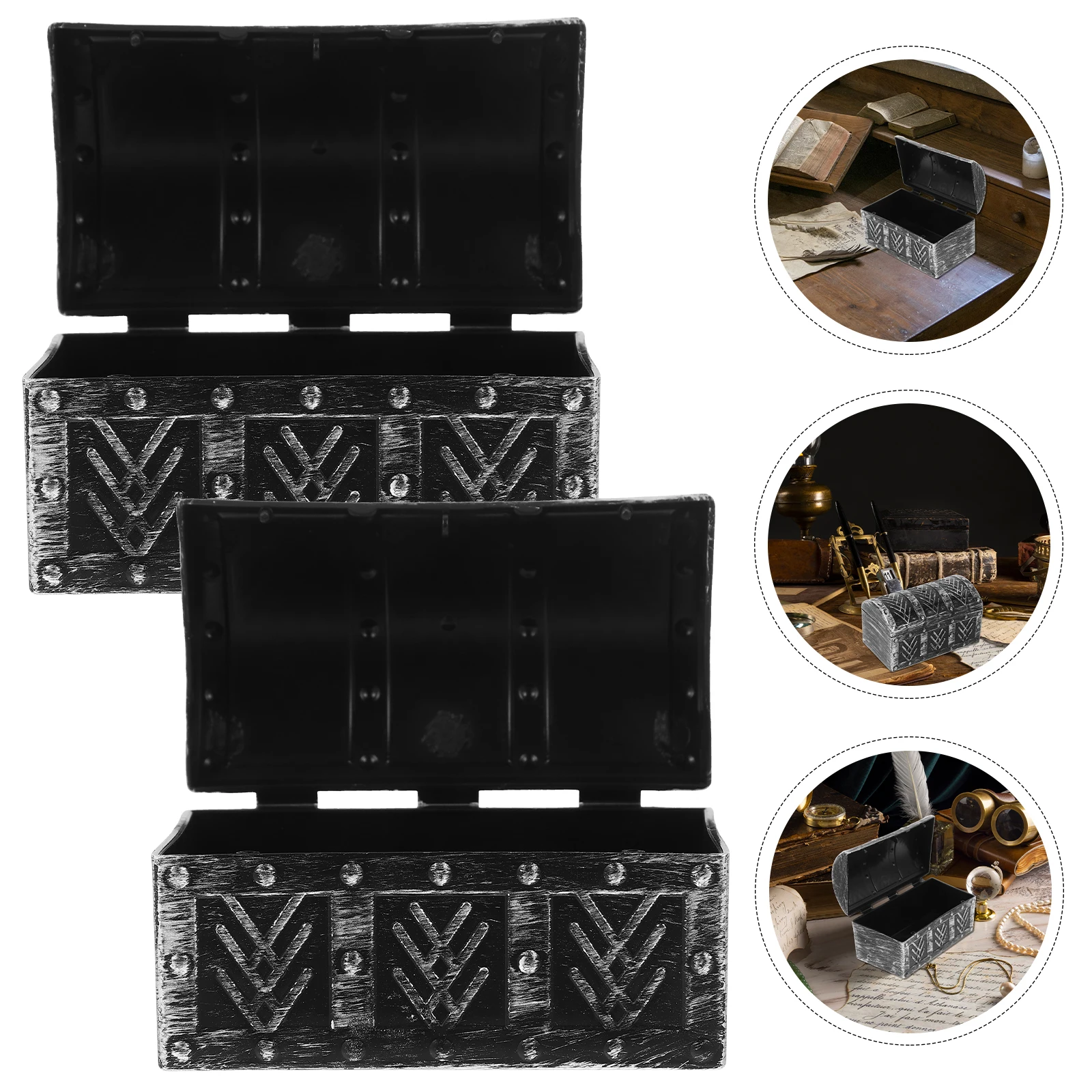 2Pcs Vintage Jewelry Storage Box Retro Trinket Case Plastic Treasure Chest Small Decorative Organizer Simple Storage Case
2Pcs Vintage Jewelry Storage Box Retro Trinket Case Plastic Treasure Chest Small Decorative Organizer Simple Storage Case