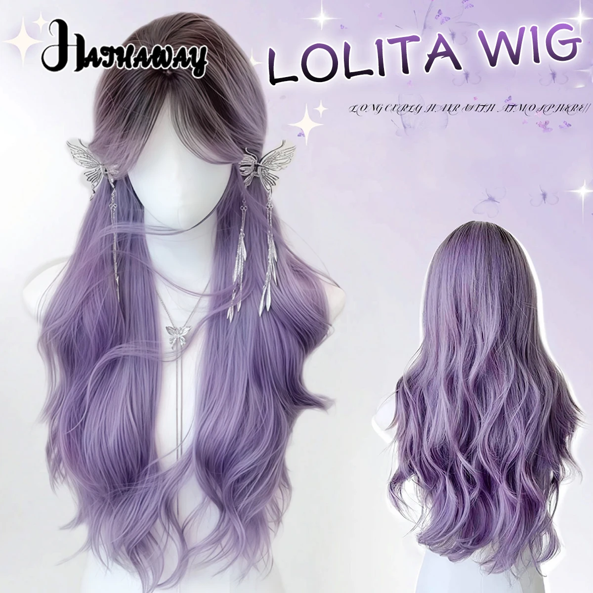 Curly Long Wavy Mixed Purple Highlights Synthetic Dark Roots Wig With Fluffy Bangs Suitable For Women Daily Cosplay Use
Curly Long Wavy Mixed Purple Highlights Synthetic Dark Roots Wig With Fluffy Bangs Suitable For Women Daily Cosplay Use