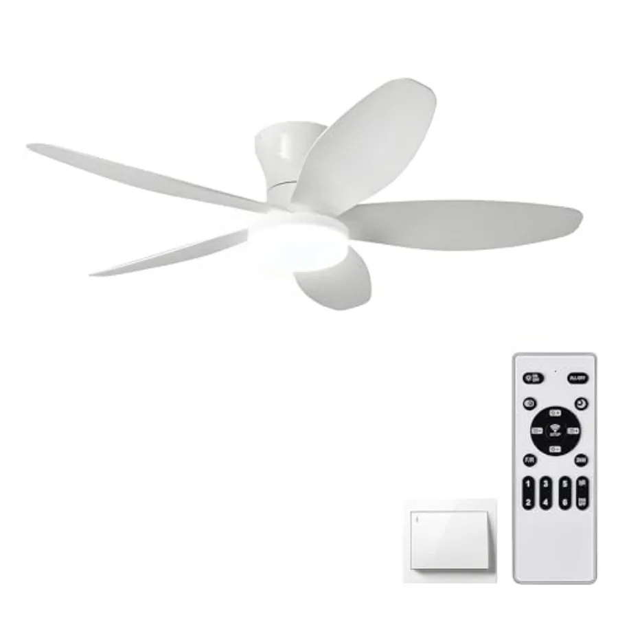 36" Low Profile Ceiling Fan with Lights and Remote - 6-Speed Wind, Dimmable 3-Color LED, Reversible DC Motor, Timer, Memory Fun
36" Low Profile Ceiling Fan with Lights and Remote - 6-Speed Wind, Dimmable 3-Color LED, Reversible DC Motor, Timer, Memory Fun