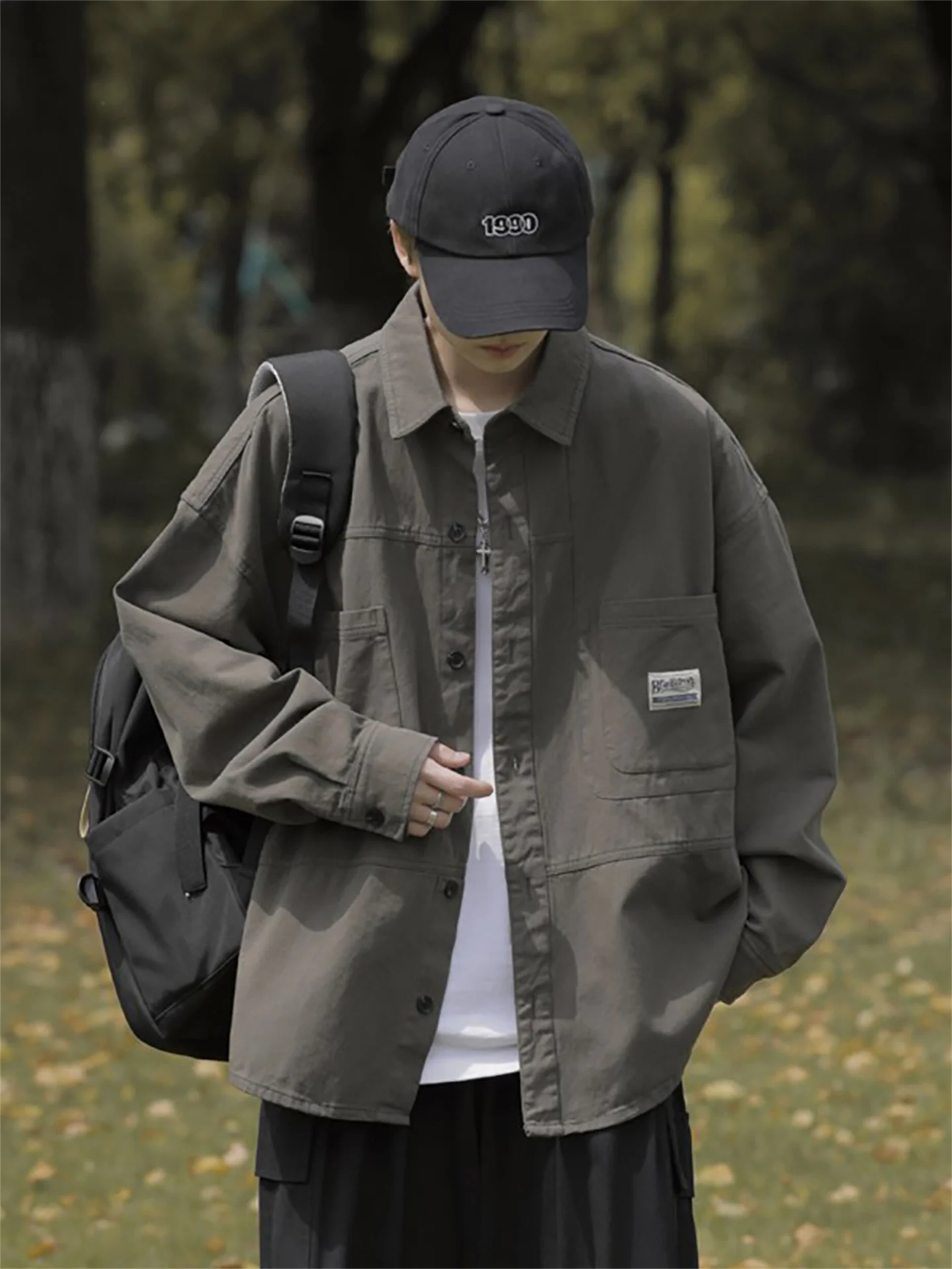 Spring Autumn Men's Workwear irt Jaet Loose Fit Casual Long Sve een Functional Sle Youth ular Spring Summer
Spring Autumn Men's Workwear irt Jaet Loose Fit Casual Long Sve een Functional Sle Youth ular Spring Summer