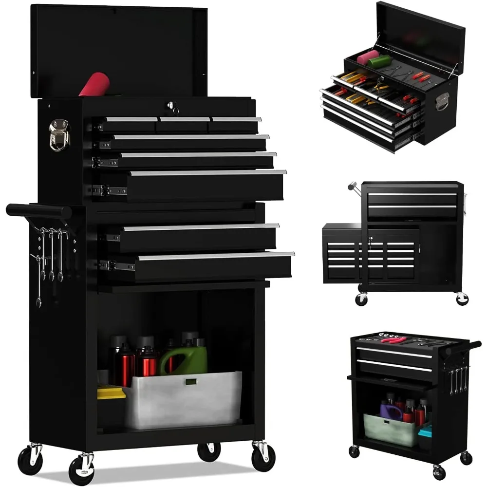 8-Drawer High Capacity Rolling Tool Chest, Removable Cabinet Storage Tool Box with Wheels and Drawers, Detachable Toolbox with L
8-Drawer High Capacity Rolling Tool Chest, Removable Cabinet Storage Tool Box with Wheels and Drawers, Detachable Toolbox with L