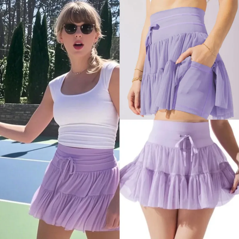 Tay Lors Same Style Mesh Pleated Tennis Skirt New Fashion Trendy High Waist Mini Skirts With Safety Shorts Swif Tie Girl Outfits
Tay Lors Same Style Mesh Pleated Tennis Skirt New Fashion Trendy High Waist Mini Skirts With Safety Shorts Swif Tie Girl Outfits