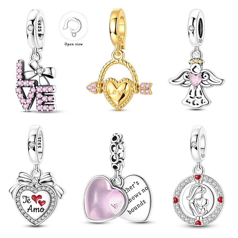 Original 925 Sterling Silver Charms Bead Pink Heart Love Angel Pendant Fit Original Bracelet Necklace For Women DIY Jewelry Gift
Original 925 Sterling Silver Charms Bead Pink Heart Love Angel Pendant Fit Original Bracelet Necklace For Women DIY Jewelry Gift