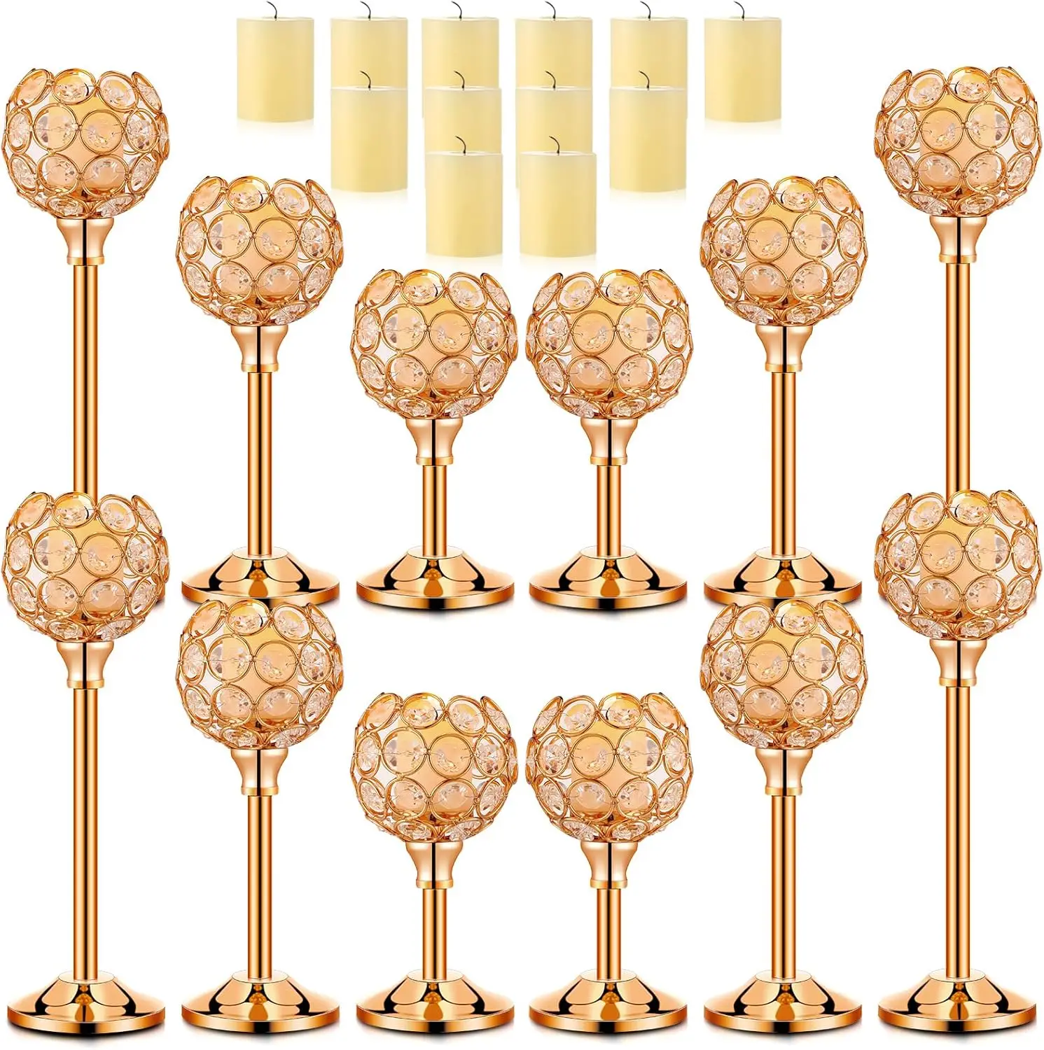 Bokon 24 Pcs Gold Crystal Candle Holders With 3 Sizes Tea Lights Candles Decorative Candlestick Holder Table Centerpiece For
Bokon 24 Pcs Gold Crystal Candle Holders With 3 Sizes Tea Lights Candles Decorative Candlestick Holder Table Centerpiece For
