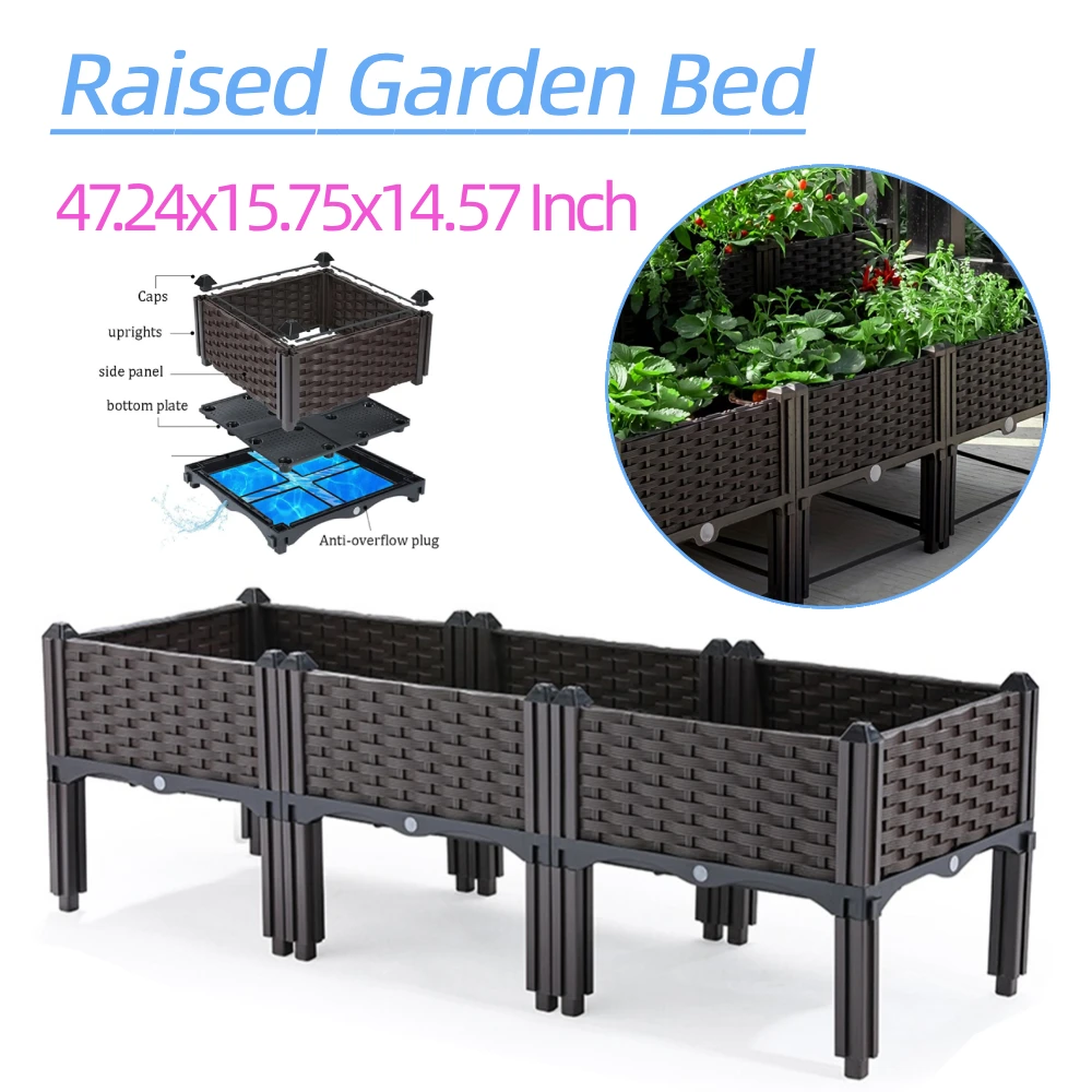 Plastic Raised Garden Bed Raised Planter Box with Legs Planting Container with Drainage Holes Propagation Box Elevated for Patio
Plastic Raised Garden Bed Raised Planter Box with Legs Planting Container with Drainage Holes Propagation Box Elevated for Patio